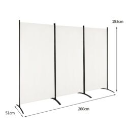Costway 3 Panels Freestanding Room Divider Wall Folding Room Partition Separator Privacy in White - thumbnail 2