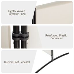 Costway 3 Panels Freestanding Room Divider Wall Folding Room Partition Separator Privacy in White - thumbnail 4