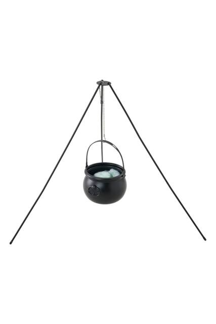 Living and Home Halloween Witch Cauldron on Tripod with Light Strip in Black - image 1