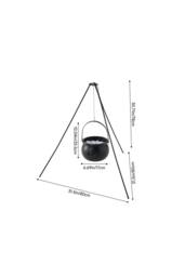 Living and Home Halloween Witch Cauldron on Tripod with Light Strip in Black - thumbnail 6