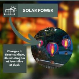 Marco Paul Mini Solar Hanging Hot Air Balloon Garden Light - thumbnail 5
