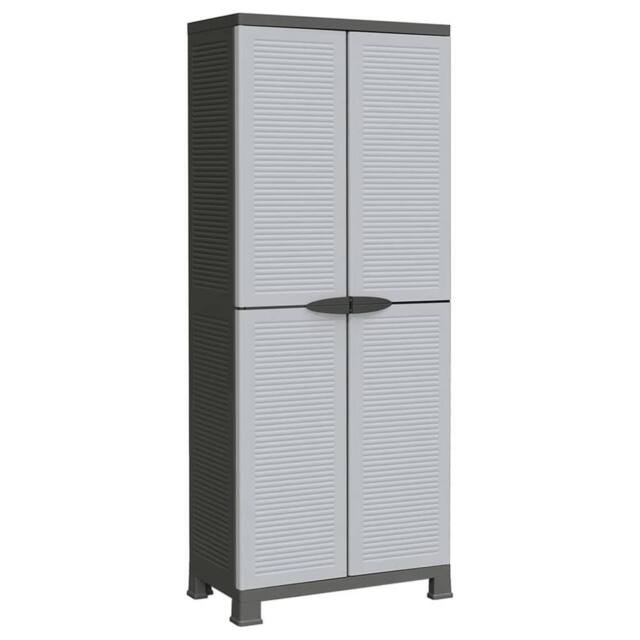 Berkfield Home Plastic Cabinet 68x39x171.5 cm in Grey - image 1