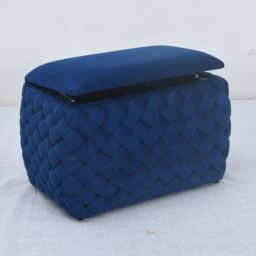 Artemis Home Plumeo Velvet Storage Ottoman in Dark Blue - thumbnail 2