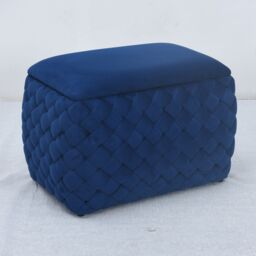 Artemis Home Plumeo Velvet Storage Ottoman in Dark Blue - thumbnail 3