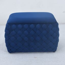 Artemis Home Plumeo Velvet Storage Ottoman in Dark Blue - thumbnail 4