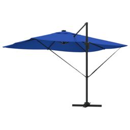 Berkfield Home Cantilever Roma Parasol with LEDs Azure Blue 352x251x265 cm Aluminium - Size: 352 x 251 x 265 cm - thumbnail 7