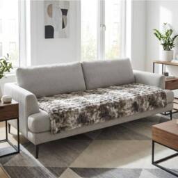 Garden Greatness Atelier Brun Marbled Faux Fur Throw in Taupe - Size: 120 cm x 150 cm - thumbnail 2