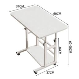 EONLION Height Adjustable Small PC Computer Desk in White - Size: 100 cm - thumbnail 2