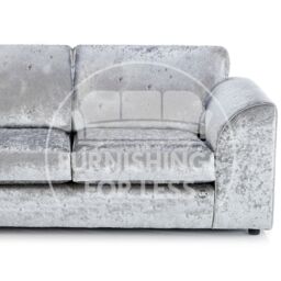 Furnishings For Less UK Crystal Crushed Velvet 3 to 4 Seater L Shaped Corner Sofa Left Hand Facing in Silver - thumbnail 2