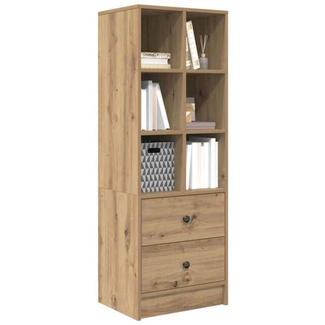 Berkfield Home Elegant Artisan Oak Shelving Unit Artisan Oak Engineered wood Medium in Brown - image 1