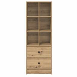 Berkfield Home Elegant Artisan Oak Shelving Unit Artisan Oak Engineered wood Medium in Brown - thumbnail 6