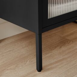 FurnitureboxUK Urbi Metal Bedside Cabinet With Shelf in Black - thumbnail 6