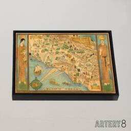 "Artery8 Map Ames 1929 Historic California County Framed Canvas Wall Art Print - Size: W12"" x H16""" - thumbnail 2