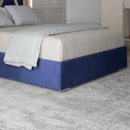 Casani Cliddesden Upholstered Soft Velvet Blue Metal Designer Bed Frame - Size: Single - thumbnail 7