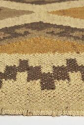 Homescapes Ravar Brown & Gold Kilim Wool Rug - Size: 120 cm x 170 cm - thumbnail 4