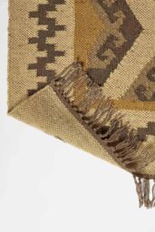 Homescapes Ravar Brown & Gold Kilim Wool Rug - Size: 120 cm x 170 cm - thumbnail 5