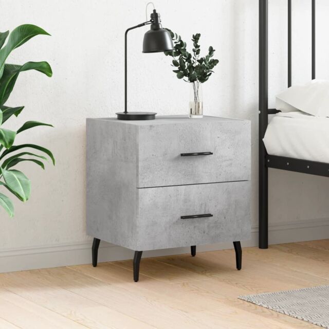 Berkfield Home Bedside Cabinet Concrete Grey 40x35x47.5 cm Engineered Wood - image 1
