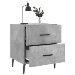 Berkfield Home Bedside Cabinet Concrete Grey 40x35x47.5 cm Engineered Wood - thumbnail 4
