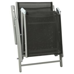Berkfield Home 3 Piece Garden Lounge Set Textilene & Aluminium Silver in Black - thumbnail 6