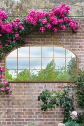 MirrorOutlet Gold Metal Framed Arched Garden Wall or Fence Mirror(174CM X 85CM) - Size: 1 Pack - thumbnail 1