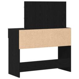 Berkfield Home Dressing Table with LED Black Oak 100x40x120 cm - Size: 100 x 40 x 120 cm - thumbnail 7