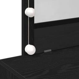 Berkfield Home Dressing Table with LED Black Oak 100x40x120 cm - Size: 100 x 40 x 120 cm - thumbnail 9