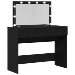 Berkfield Home Dressing Table with LED Black Oak 100x40x120 cm - Size: 100 x 40 x 120 cm