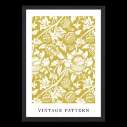 ARTZE William Morris Yellow Floral Art Print / Black Frame / SIZE: A4 - thumbnail 2