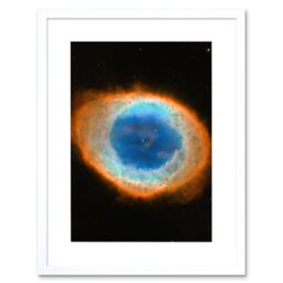 Artery8 Wall Art Print Hubble Space Astronomy Planetary Nebula Ring Blue Red Dying Star Formation Celestial Doughnut Of Gas & Matter Artwork Framed - thumbnail 1