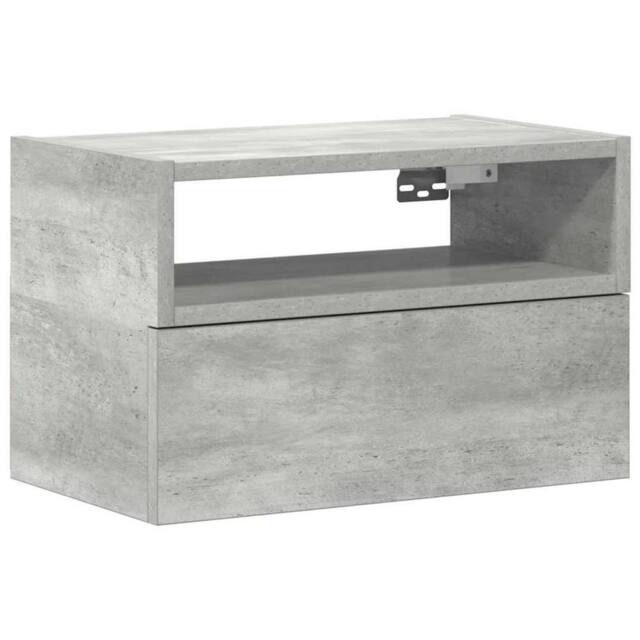 Berkfield Home Wall-mounted Bedside Cabinet Concrete Grey 45x26x28.5 cm - image 1