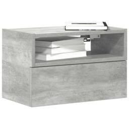 Berkfield Home Wall-mounted Bedside Cabinet Concrete Grey 45x26x28.5 cm - thumbnail 2