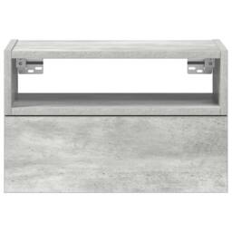 Berkfield Home Wall-mounted Bedside Cabinet Concrete Grey 45x26x28.5 cm - thumbnail 4
