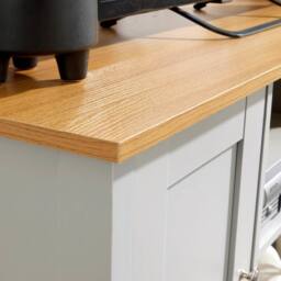 Home Source TV Media Stand 2 Storage Cupboards Storage Shelf Living Room Home in Grey - thumbnail 6