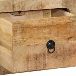 Berkfield Home Wall-mounted TV Cabinet 100x32x25 cm Solid Wood Rough Mango in Brown - Size: 100 x 32 x 25 cm - thumbnail 6