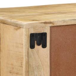 Berkfield Home Wall-mounted TV Cabinet 100x32x25 cm Solid Wood Rough Mango in Brown - Size: 100 x 32 x 25 cm - thumbnail 7