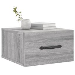 Berkfield Home Wall-mounted Bedside Cabinet Grey Sonoma 35x35x20 cm - Size: 35 x 35 x 20 cm - thumbnail 3