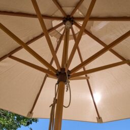 Rowlinsons 2.2m Ashdown Wooden Parasol - Timber - L219 x W219 x H200 cm - Natural in Brown - thumbnail 3