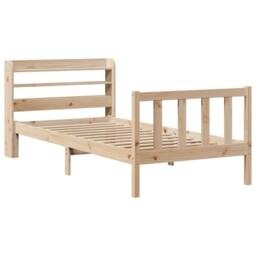 Berkfield Home Bed Frame without Mattress 75x190 cm Small Single Solid Wood Pine in Brown - thumbnail 3
