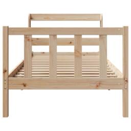 Berkfield Home Bed Frame without Mattress 75x190 cm Small Single Solid Wood Pine in Brown - thumbnail 4