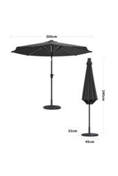Living and Home Demi 4 Person Patio Garden Dining Set With Umbrella in Black - thumbnail 4