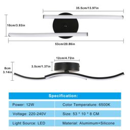Pheashine Sleek LED Ceiling Light Black Two Parallel 12W 52x12cm 6500K - Size: 52x12 cm - thumbnail 3