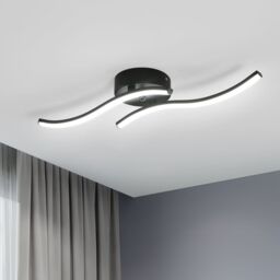 Pheashine Sleek LED Ceiling Light Black Two Parallel 12W 52x12cm 6500K - Size: 52x12 cm - thumbnail 1