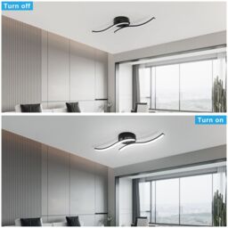 Pheashine Sleek LED Ceiling Light Black Two Parallel 12W 52x12cm 6500K - Size: 52x12 cm - thumbnail 4