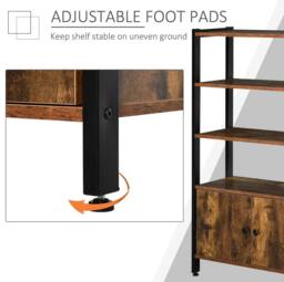 STILVORA Bookcase with Cupboard 3 Shelves Rustic Brown - thumbnail 5
