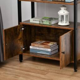 STILVORA Bookcase with Cupboard 3 Shelves Rustic Brown - thumbnail 8