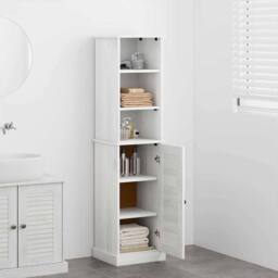 Berkfield Home Bathroom Furniture Set with Shelf 2 pcs Brown & White Medium - thumbnail 4