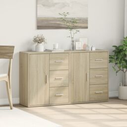 Berkfield Home Sideboards 2 pcs Sonoma Oak 60x31x70 cm Engineered Wood in Brown - Size: 60 x 31 x 70 cm - thumbnail 3