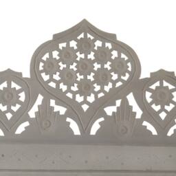 Berkfield Home Hand carved 4-Panel Room Divider Grey 160x165 cm Solid Mango Wood