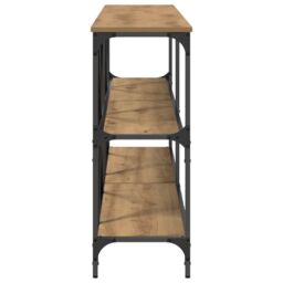 Berkfield Home Console Table Artisan Oak 200x30x75 cm Engineered Wood & Steel in Brown - Size: 200 x 30 x 75 cm - thumbnail 6
