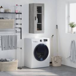 Berkfield Home Wall Mounted Cabinet Grey Sonoma 34.5x34x90 cm - thumbnail 2